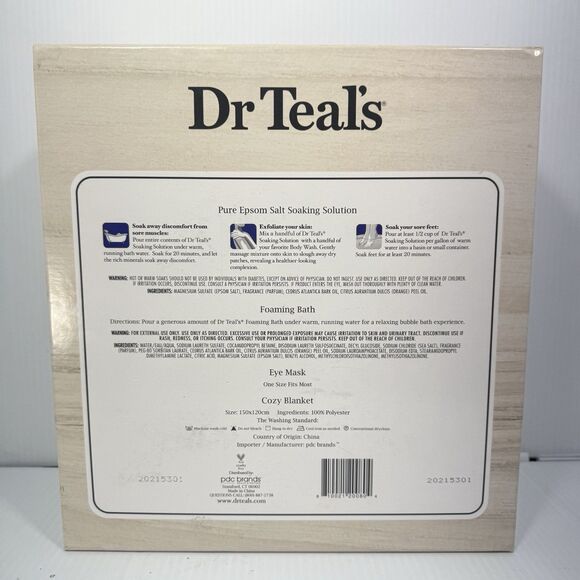 Dr Teal's Cozy Cinnamon Limited Edition 4-pc Bath Gift Set With Cozy Blanket - Picture 2 of 2